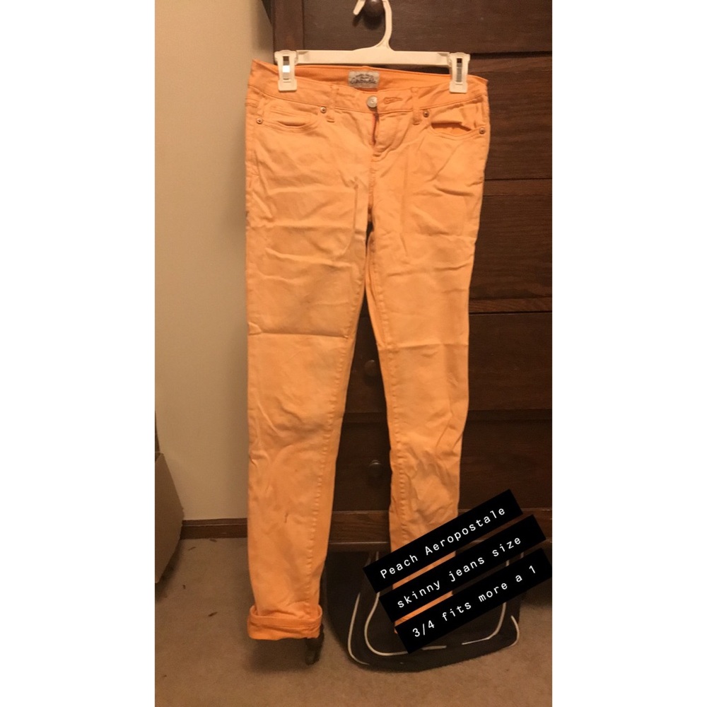 Peach Aeropostale skinny jeans